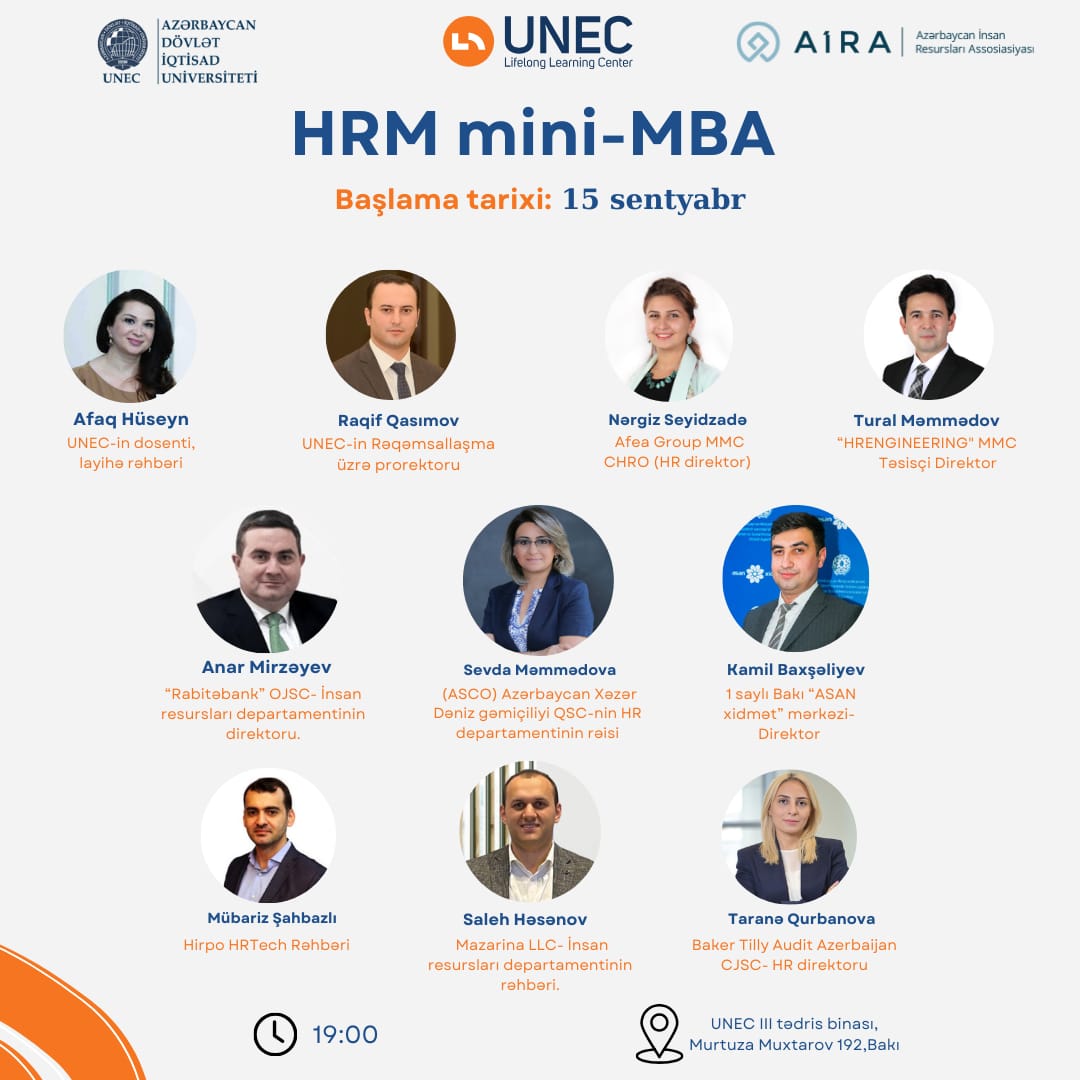 UNEC “İnsan resurslarının idarəedilməsi (HRM)” mini-MBA təlim proqramına start verir