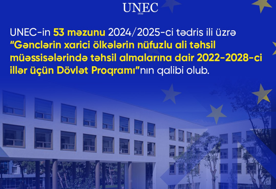 UNEC-in 53 məzunu Dövlət Proqramının qalibi olub 