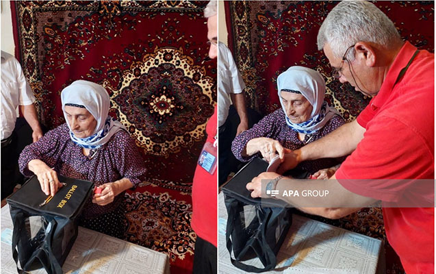 Lənkəranda 104 yaşlı seçici səs verdi - FOTO