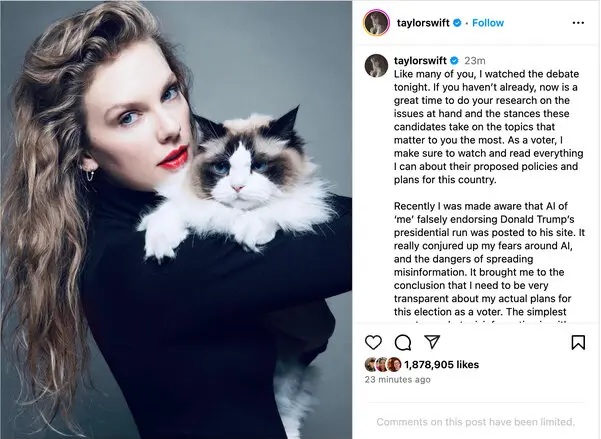Teylor Svift Kamala Harrisə dəstəyini AÇIQLAYIB