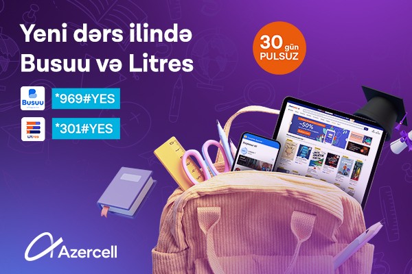 "Azercell"dən Litres və Busuu tətbiqlərindən pulsuz istifadə imkanı