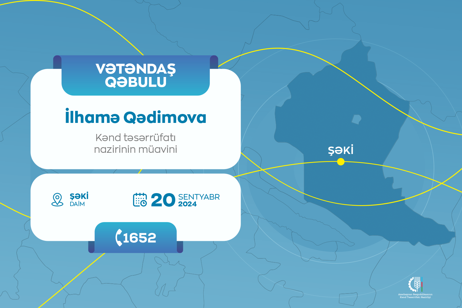 Nazir müavini Şəkidə vətəndaşları qəbul edəcək