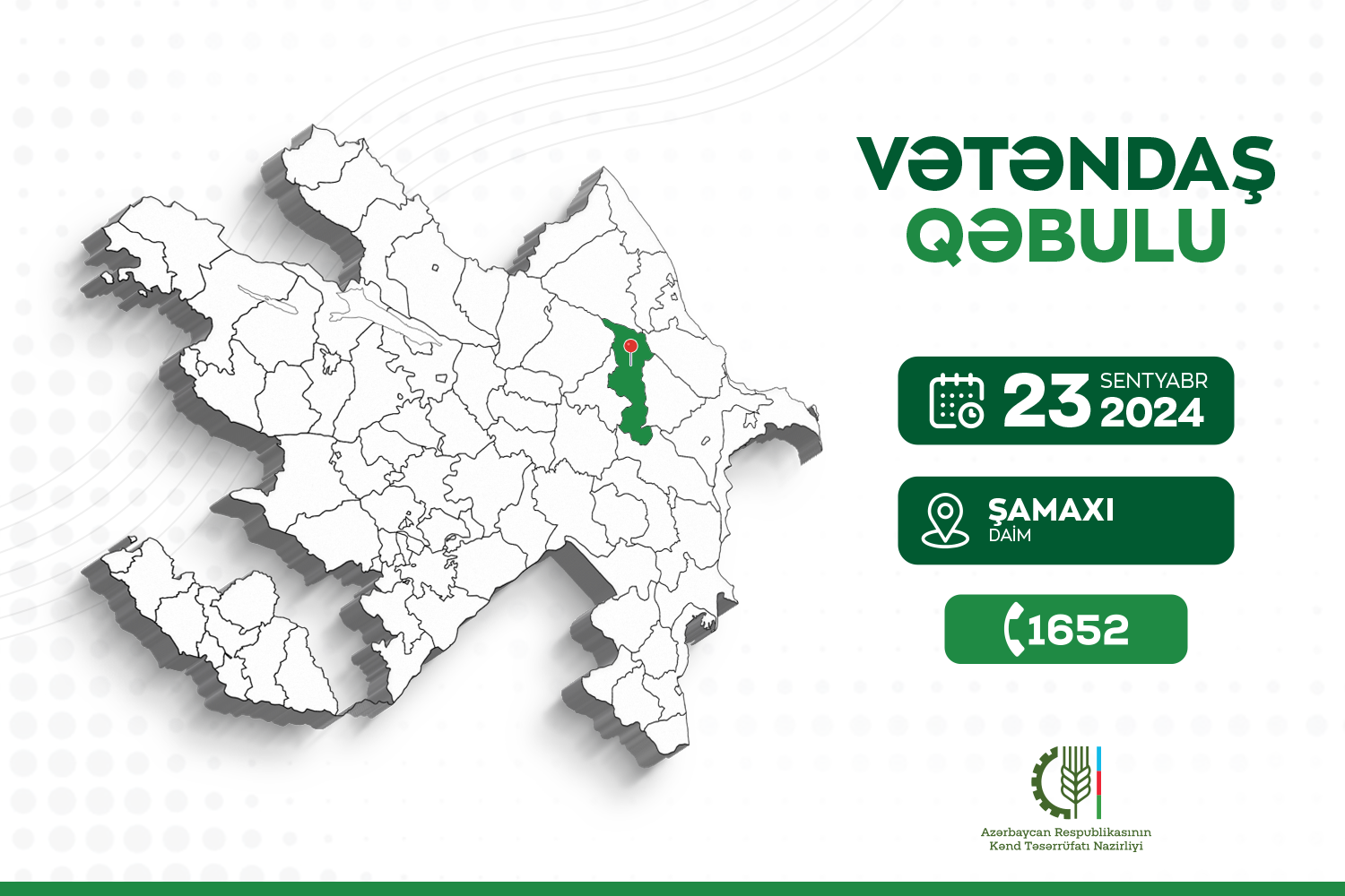 Məcnun Məmmədov Şamaxıda vətəndaşları qəbul edəcək