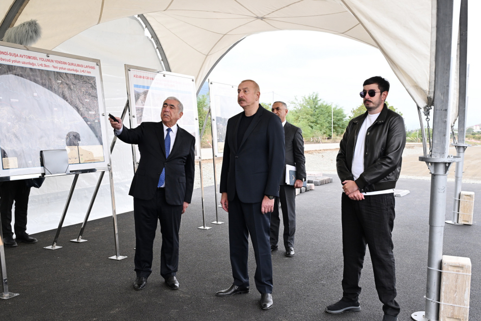 Prezident Ağdam-Əsgəran-Xocalı-Xankəndi yolu ilə tanış olub
