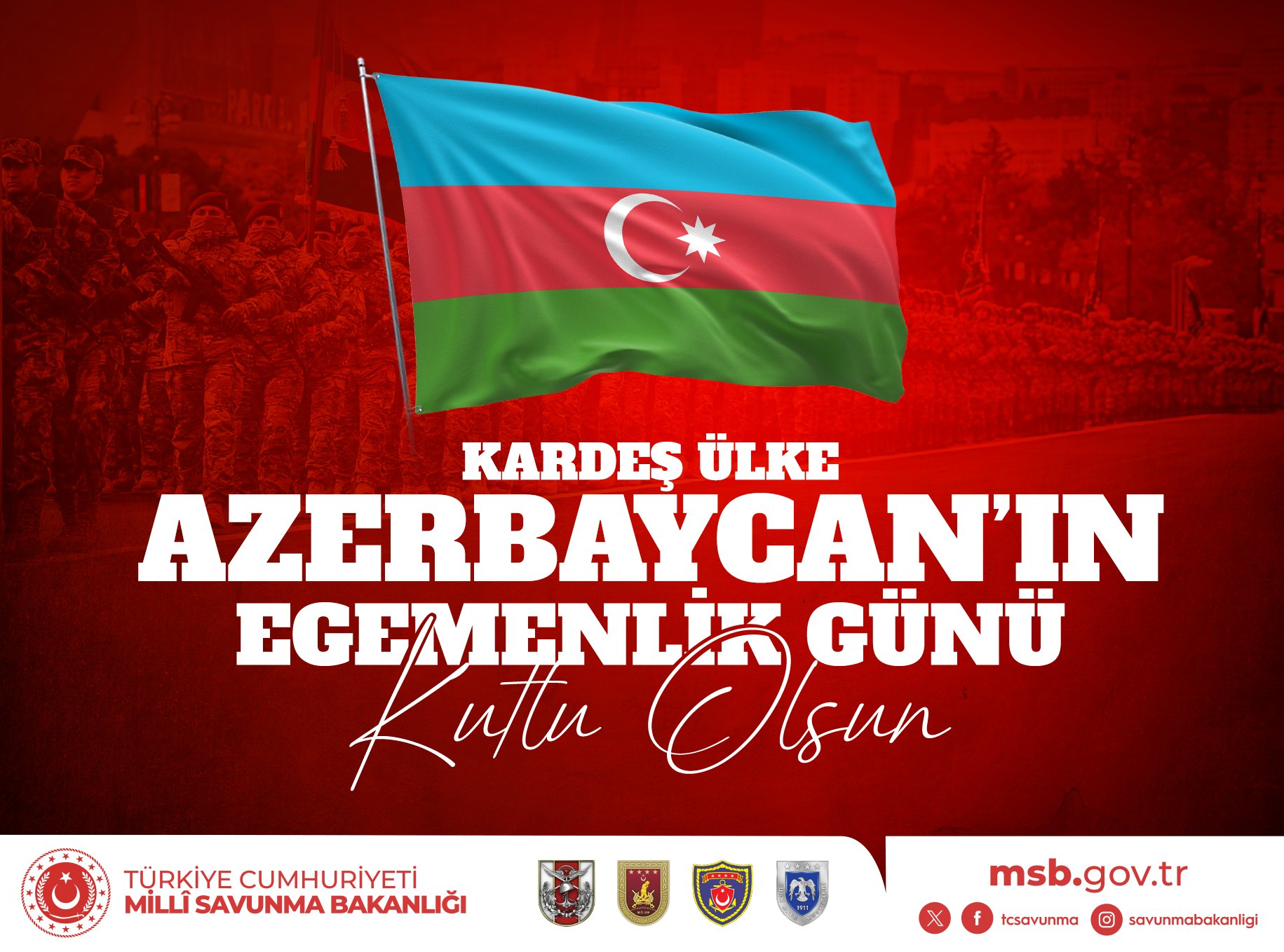 Türkiyə Milli Müdafiə Nazirliyindən Azərbaycana TƏBRİK