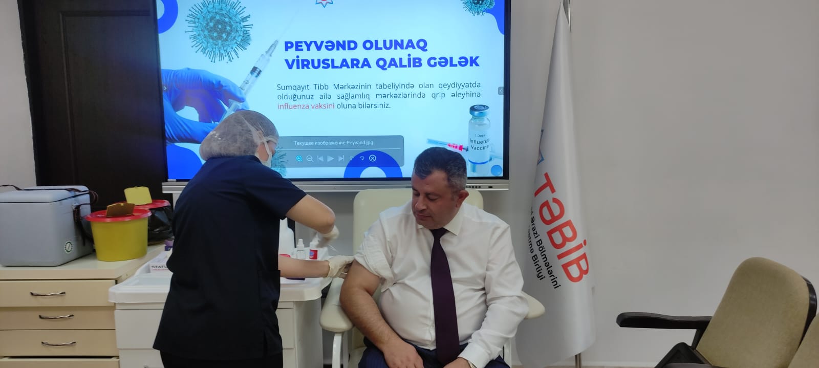 Sumqayıtda qripə qarşı vaksinasiya aparıldı - FOTOLAR