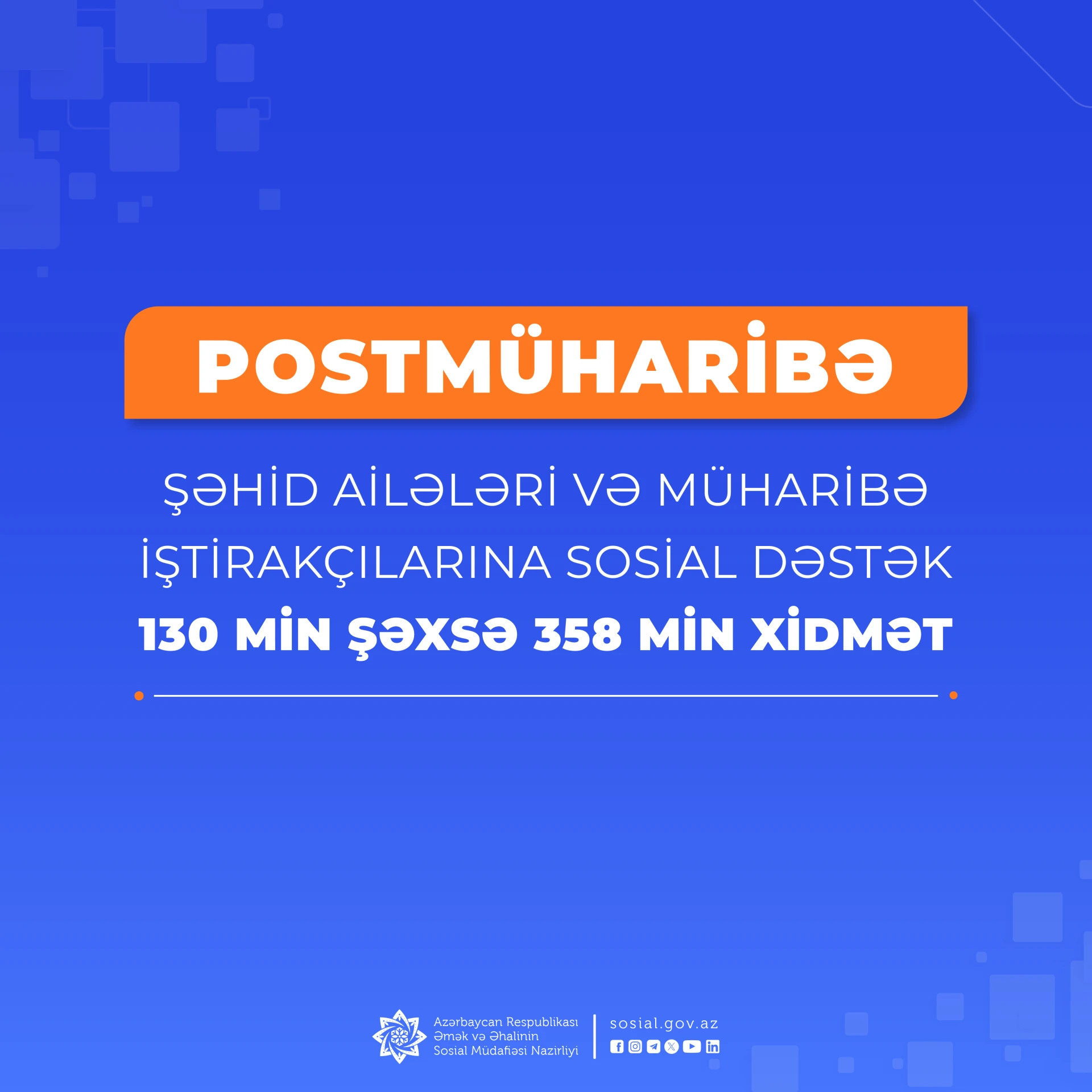 Şəhid ailələri və müharibə iştirakçılarına göstərilən xidmətin həcmi açıqlandı
