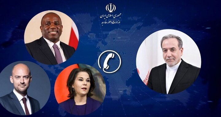 Araqçi İngiltərə, Fransa, Almaniya ilə İsrailə hücumu müzakirə etdi