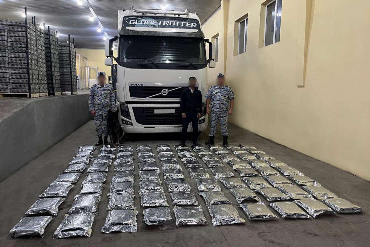 İrandan Rusiyaya meyvə aparan TIR-da 76 kq narkotik aşkarlandı