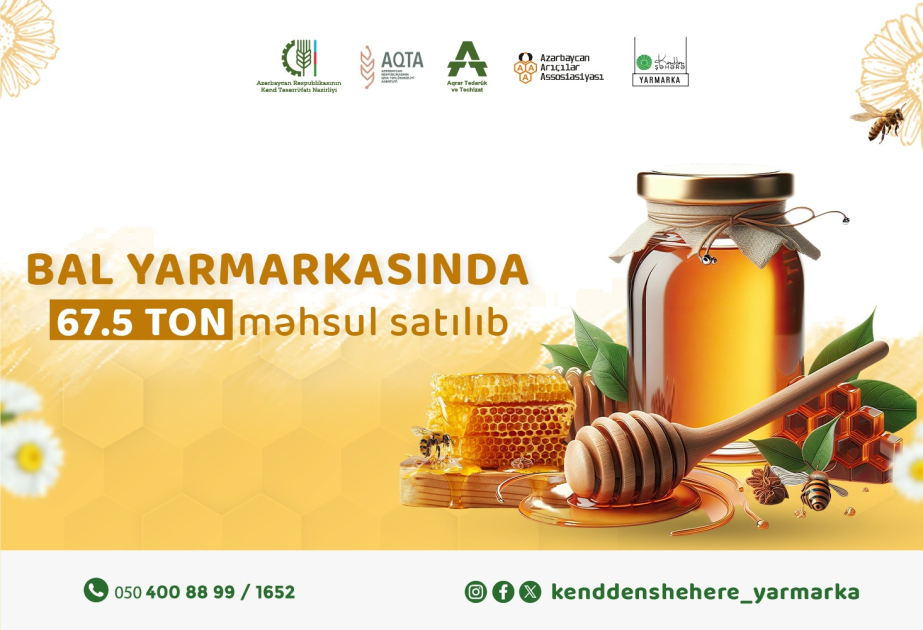 Bal yarmarkasında 67,5 ton arıçılıq məhsulu satılıb
