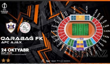 "Qarabağ" - "Ayaks" oyununa 20 mindən çox bilet satılıb