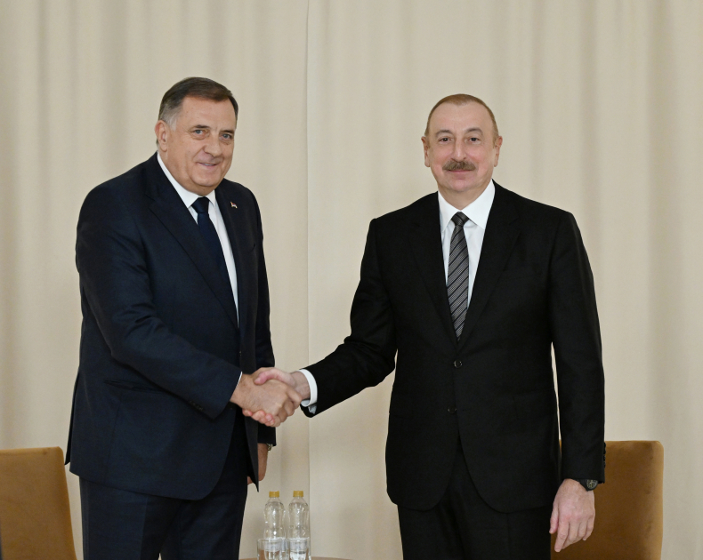 İlham Əliyev Milorad Dodik ilə görüşüb - FOTO