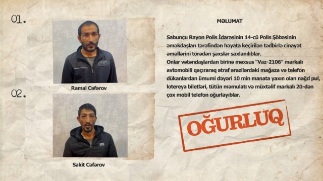 Qaçırdıqları maşınla oğurluğa gedən iki qardaş saxlanıldı - VİDEO