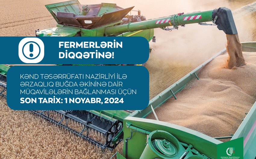 Nazirlik buğda istehsalçılarına müraciət etdi