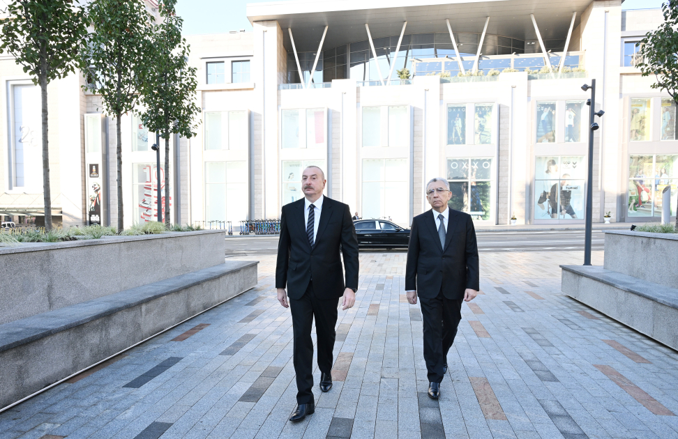 Prezident “28 May”da aparılan abadlıq işləri ilə tanış oldu - FOTO