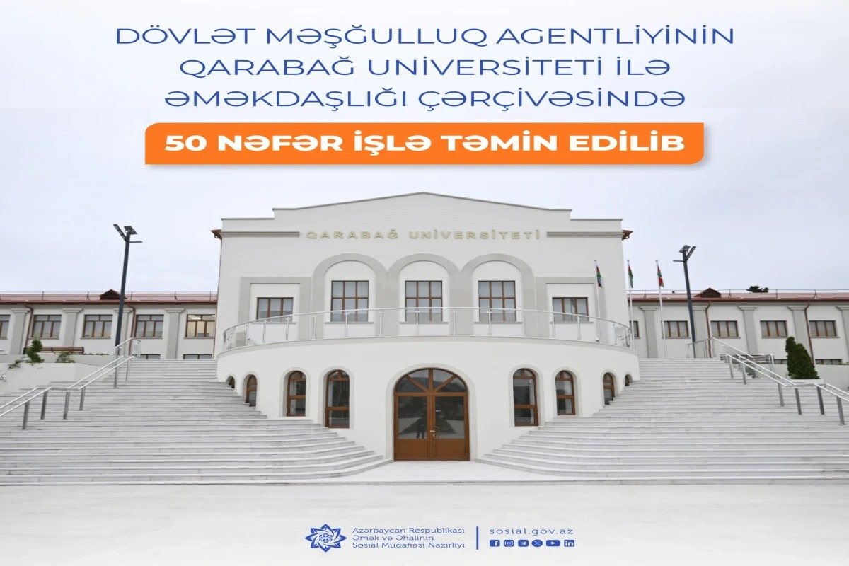 Qarabağ Universitetində 50 nəfər işlə təmin edilib