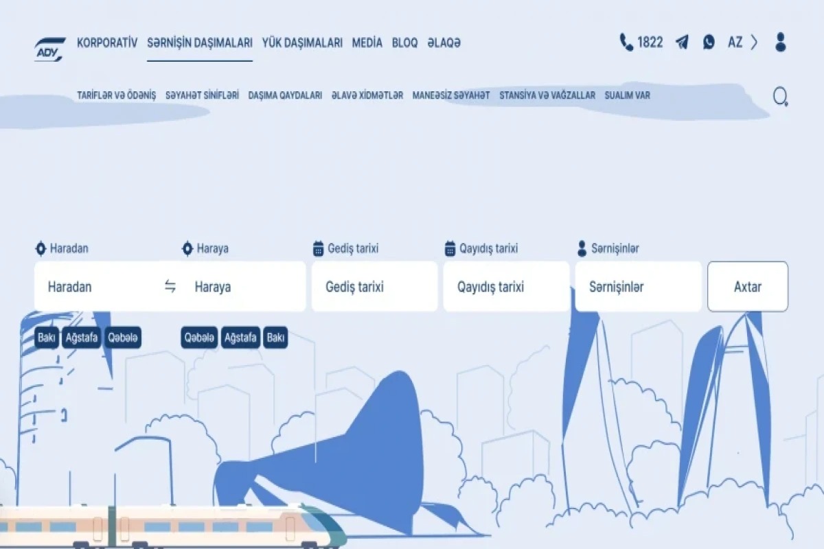 Dəmir yollarının saytı yeniləndi