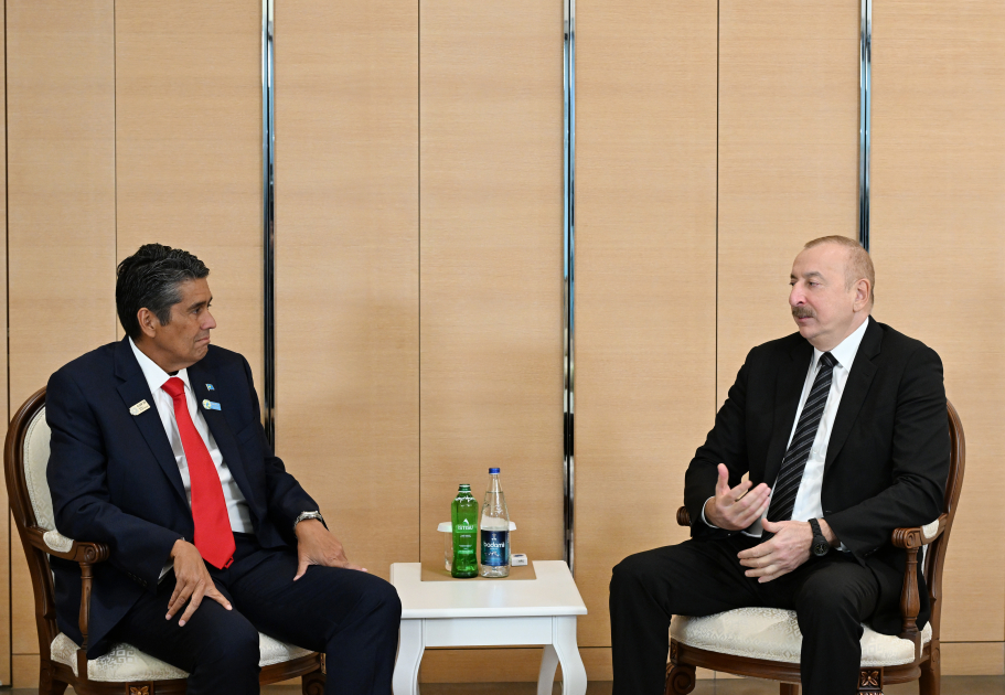 İlham Əliyev həmkarı ilə görüşüb