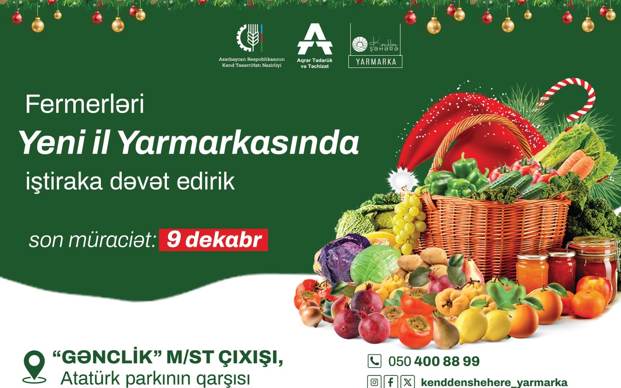 Yeni il yarmarkasında iştirak üçün qeydiyyat başladı