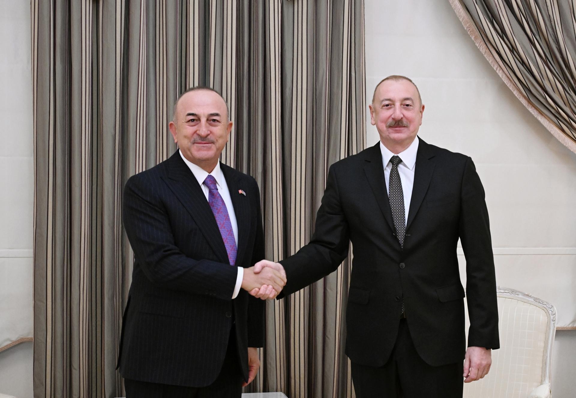 Çavuşoğlu İlham Əliyevin QƏBULUNDA