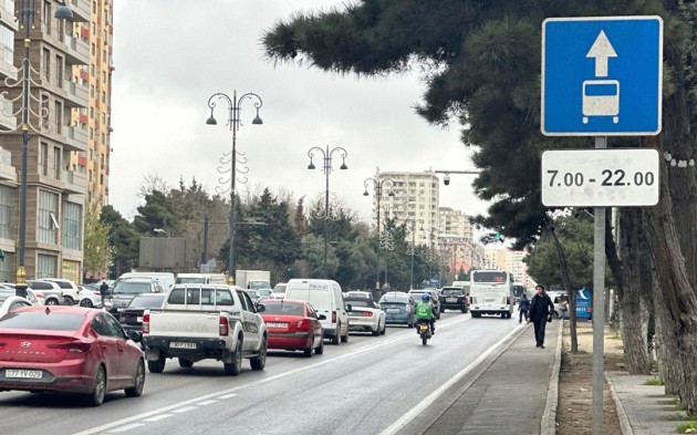 Bu küçələrdəki avtobus zolaqlarına saat tətbiq edildi - FOTOLAR