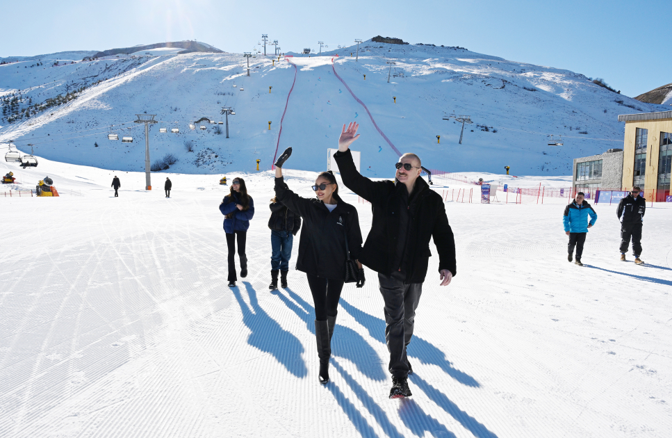 Prezident ailəsi ilə Şahdağ Turizm Kompleksində - FOTOLAR