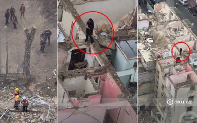 Bakıda söküntüyə etiraz edən qadın intihara CƏHD ETDİ