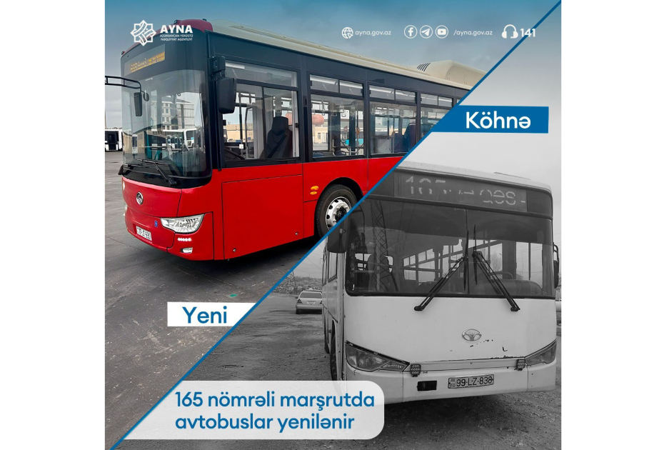 165 nömrəli marşrutun avtobusları təzələnir
