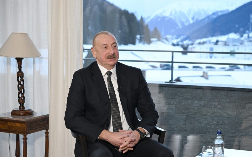 İlham Əliyevdən Davos paylaşımı