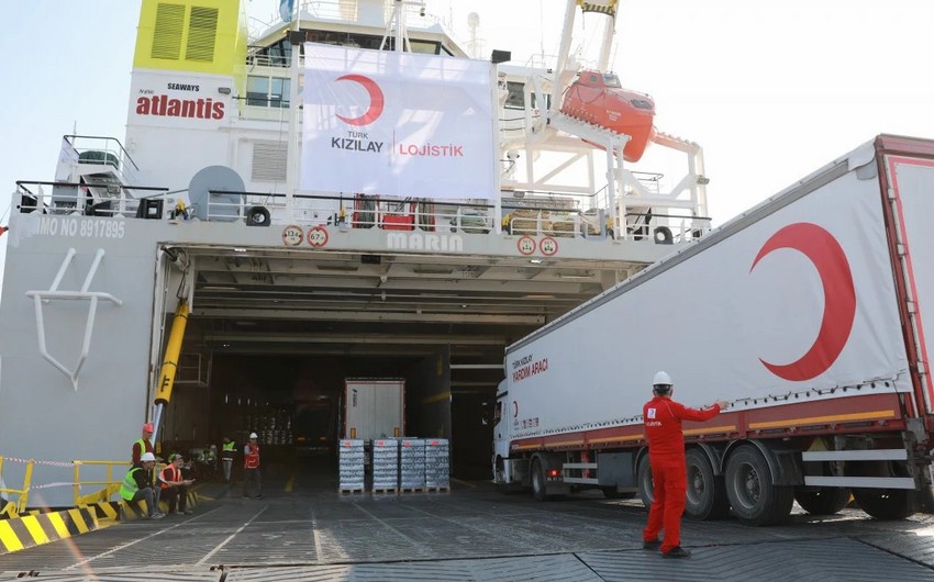 Türkiyənin növbəti humanitar yardımı Qəzzaya ÇATDI