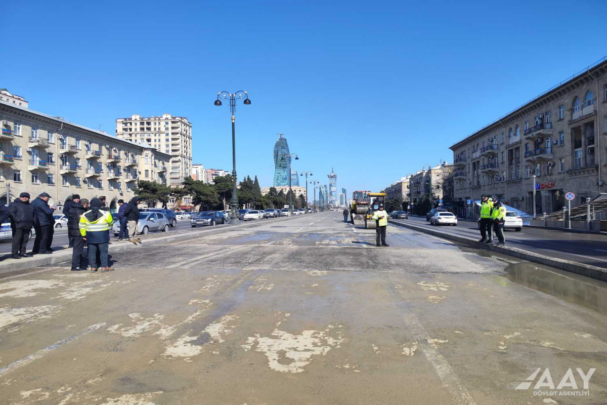 Heydər Əliyev prospektində hərəkət bərpa olundu - FOTO