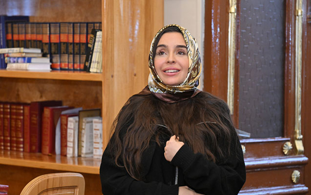 Leyla Əliyeva “Altı günbəz” sinaqoqunda - FOTOLAR