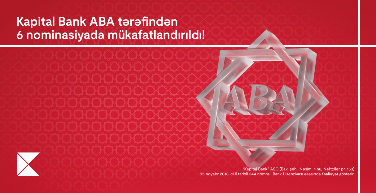 "Kapital Bank" 6 nominasiyada mükafatlandırıldı