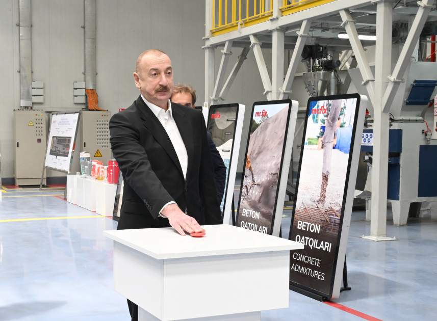 Prezident Sumqayıt Kimya Sənaye Parkında açılışlar etdi - FOTOLAR