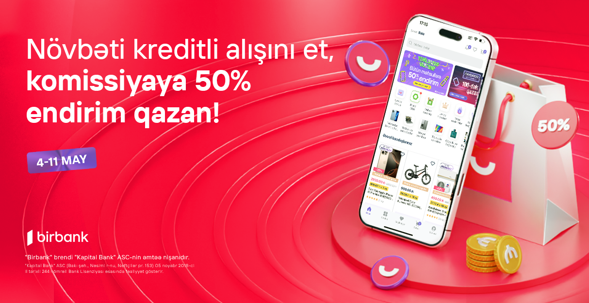Umico kredit xətti ilə alış-verişə 50% komissiya endirimi