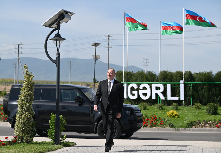 İlham Əliyev Ağdamın Kəngərli kəndinin AÇILIŞNDA
