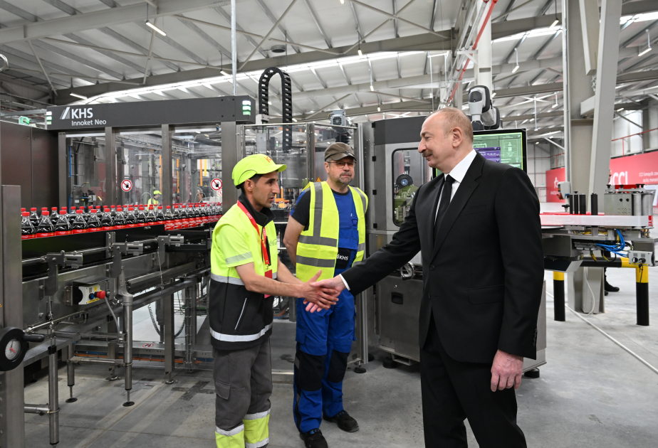 Prezident İsmayıllıda "Coca-Cola" zavodunun açılışında - FOTOLAR