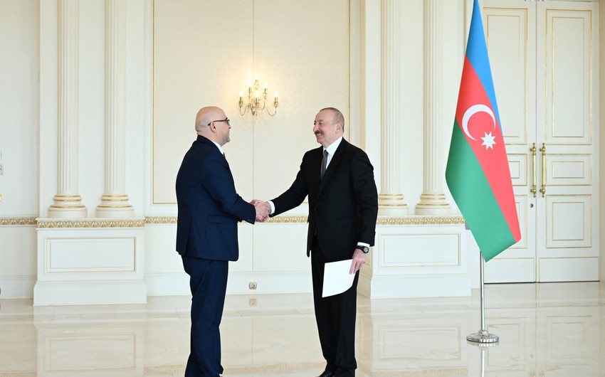 Prezident Fələstinin yeni səfirinin etimadnaməsini qəbul edib - FOTO