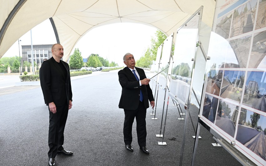 Prezident yol tikintisi ilə tanış oldu