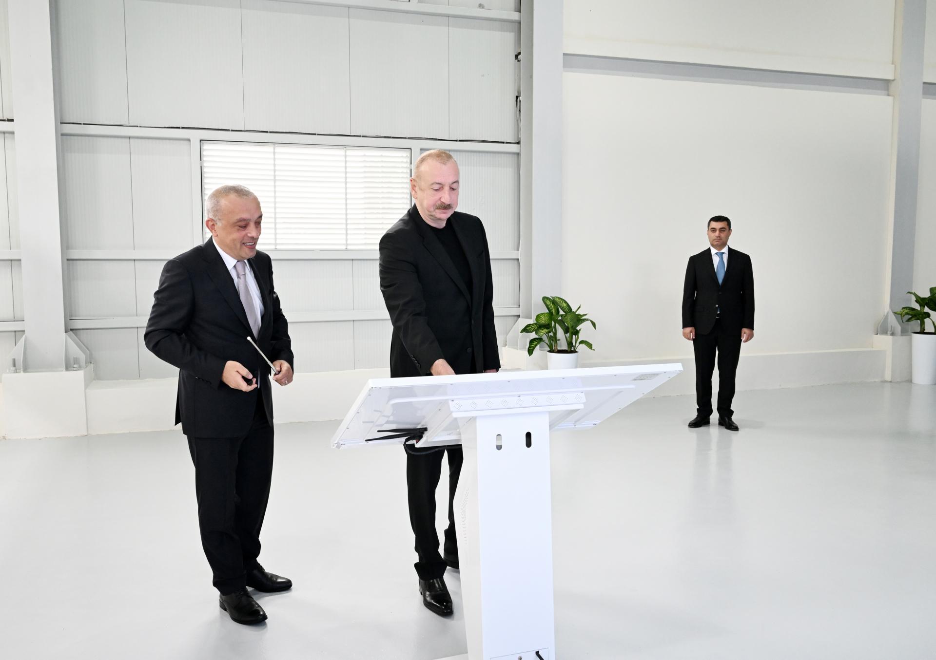 İlham Əliyev Yevlaxda sutəmizləyici qurğunun açılışında - FOTOLAR