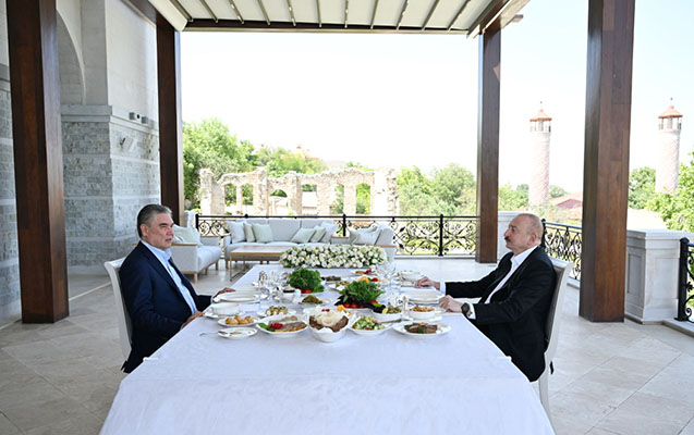 Liderlər Şuşada birgə nahar etdilər - FOTO