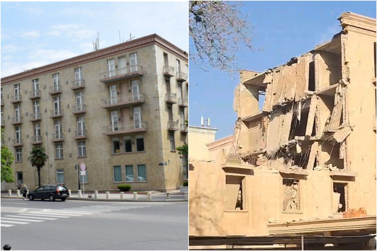 Bakıda məşhur hotel sökülür - Yeni GÖRÜNTÜLƏR 
