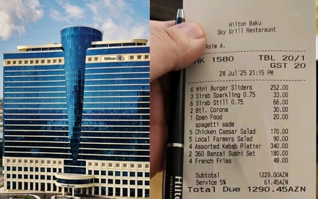 “Hilton Baku”dakı QİYMƏTLƏR turistləri şoka saldı - FOTO