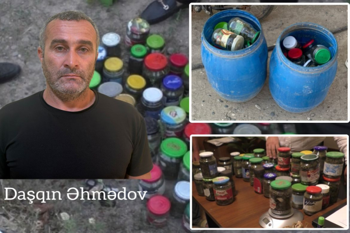 3 kq narkotiki şüşə bankalarda gizlədən şəxs saxlanıldı