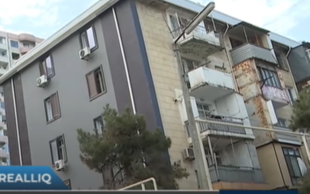 Bakıdakı təhlükəli binalar - Bəzilərinin yalnız yola baxan hissəsi təmir olunur