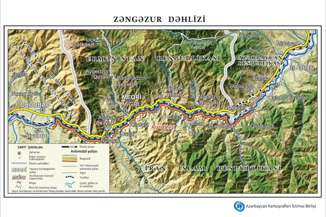 Zəngəzur dəhlizinin xəritəsi hazırlandı