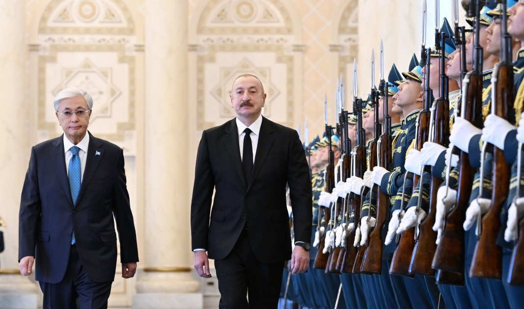 İlham Əliyevin Astanada rəsmi qarşılanma mərasimi keçirilir