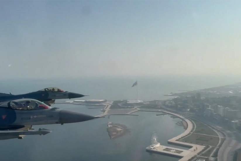 Hərbi paradda F-16-dan çəkilmiş videogörüntülər