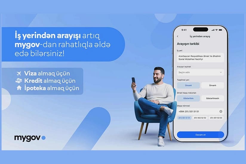Vətəndaşlar artıq iş yerinə dair arayışı "mygov"dan əldə edəcəklər
