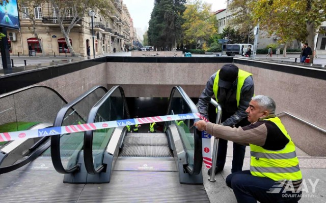 Piyada keçidlərində eskalatorlar təmir edilir - VİDEO